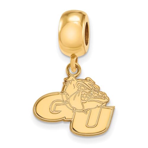 LogoArt 14k Yellow Gold Plated Sterling Silver Gonzaga University Small Dangle Bead Charm