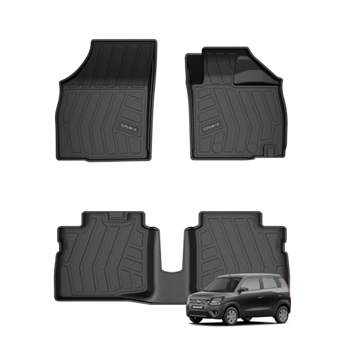 Image of Q Po Wagon R (MAX) Jan 2019 - Present ECO TPE Car Floor Mat | All Weather Mats for Wagon R (Jan 2019 - Present) (Black)