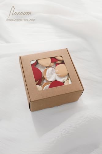 Floroom 300pcs Rose Petals Red Gold Faux Silk Flower Petals for Wedding Flower Girl Basket Aisle Scatter Cake Sweetheart Table Centerpieces Party Confetti Bridal Shower Romantic Night Decoration