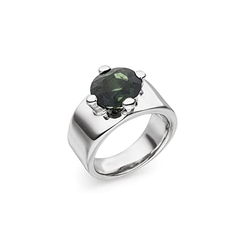 Anillo de turmalina verde de 11 mm (plata de ley 925) Cover