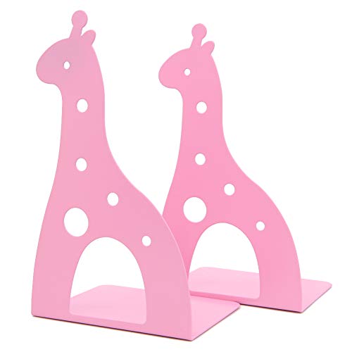 Cute Cartoon Giraffe Shape Nonskid Metal Bookends Book End Books Holder Desk...