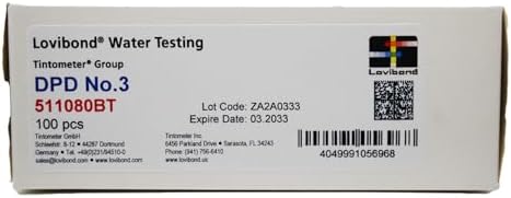 Lovibond - Total Chlorine Tablets DPD No.3 | For Photometer & Comparator | Measures Bromine, Ozone, Monochloramine | 100 Tablets Box, Small, Aluminium