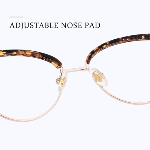Image of Zeelool Cat Eye Blue Light Blocking Glasses Metal Frame for Women ZJGX672183