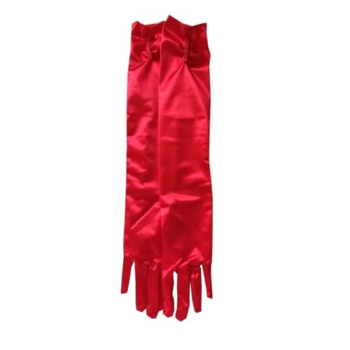 Guantes de satén largo en pack de 2 pares multicolor elásticos para mujer