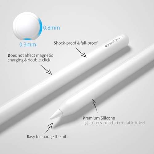 Image of Ultra Thin Protective Pencil Cover for Apple Pencil Pro &Apple Pencil 2nd Gen Silicone Case Sleeve Compatible with Apple Pencil Pro (Transparent)