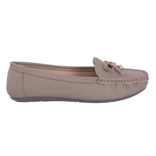 Image of CatBird Women's Flat Shoes for Casual & Office Wear, Bow Detail Slip-On Loafers