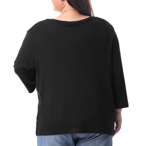 HOdo Plus Size Cardigan for Women Lightweight Sweaters with Pockets Open Front 3/4 Sleeve 1X-5X3