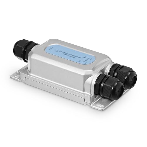 Image of MokerLink Outdoor 3 Port Gigabit PoE Extender, IEEE 802.3 af /at /bt PoE Repeater 90W, 10 /100 /1000Mbps, 1 PoE in 2 PoE Out, Wall Mount IP67 Waterproof POE Passthrough Switch