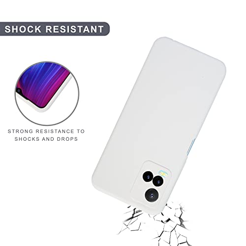 Image of SPRIG Compatible with VIVO Y33s Phone Liquid Silicone Cover Premium Back Cover Drop Tested Shock Proof Mobile Case for Men, Women, Boys and Girls with Camera Protection (White)