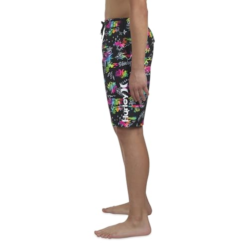 Hurley Pull on Swim Trunks, Black Doodle, Small US3