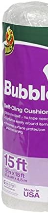 Duck Brand Self-Cling Bubble Wrap Roll, Original Bubble Cushioning Wrap for Packing, Shipping, Mailing, and Moving, Clear, 12" x 15' (280055)