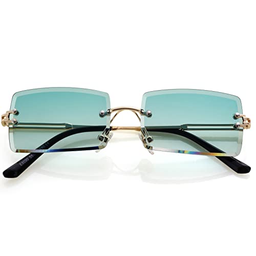 Image of Kursan Frameless Rectangle Sunglasses for Men Women Small Sun Shades