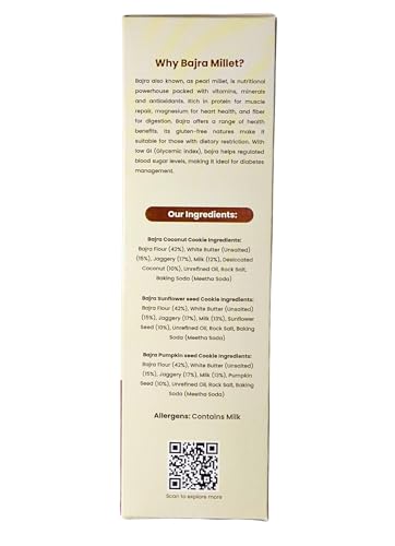 Image of Millet-it Bajra Coconut Cookies | No Maida, No Refined Sugar | Gluten Free, Jaggery Sweetened | Protein, PUFA & Mineral Rich | For Kids & Adults | 120g