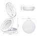 KEDSUM Upgraded Rechargeable Travel Makeup Mirror with Light, 1X/10X Magnifying Mirror with Light, Compact Travel Mirror with LED Lighted, Double Sided Folding Vanity Mirror, Daylight, Portable(White)