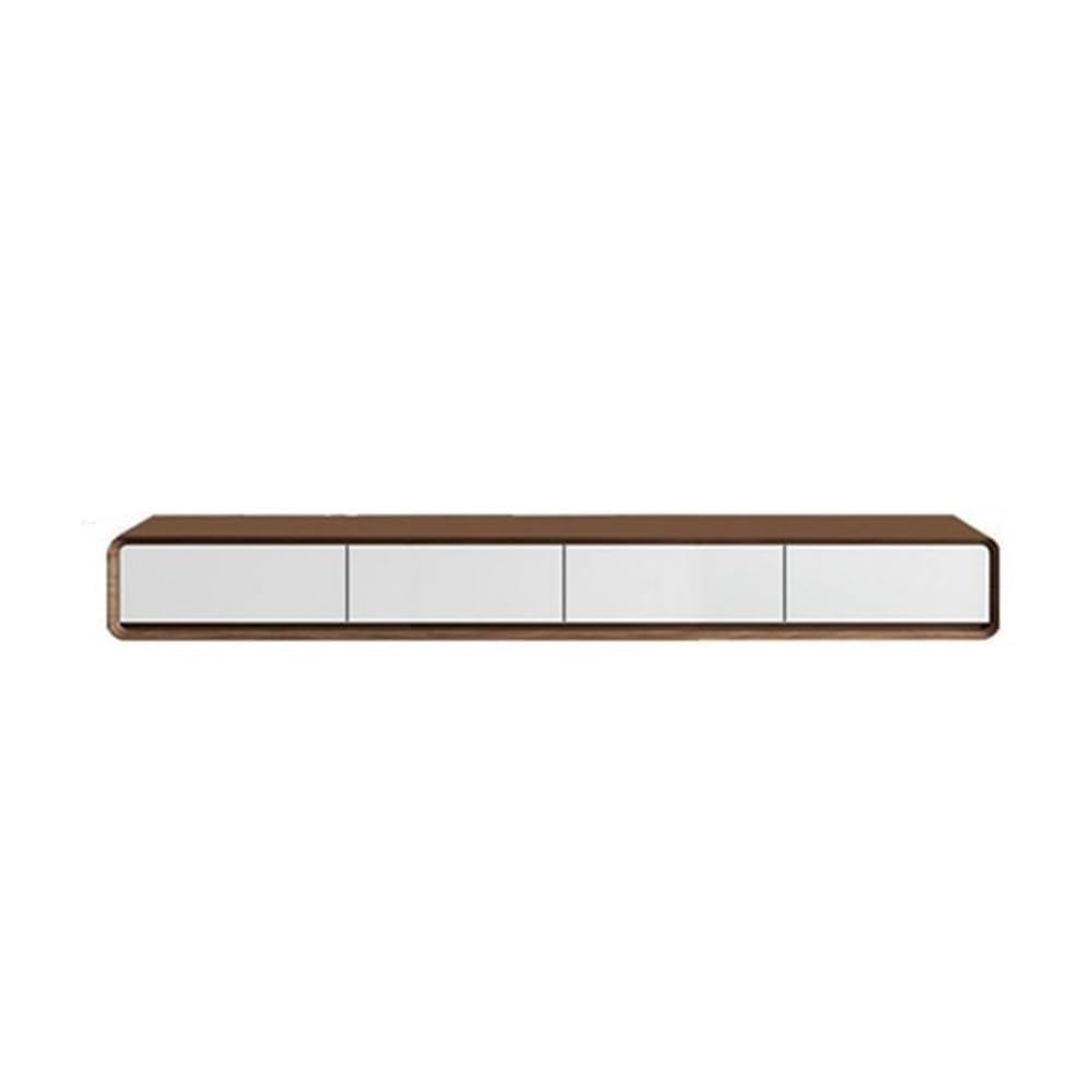 Meuble TV flottant blanc en bois massif : la console murale moderne de rangement