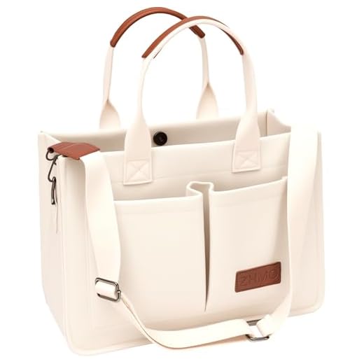 Tote Bag for Women With Compartments and Pockets,Large Canvas Tote Women's Purse Crossbody Bags Work Laptop Book Bag Top Handle Satchels Handbags Shoulder Bag for Travel Nurse Teacher Church Gym Beach