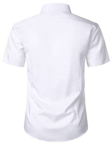 ZEROYAA Men's Short Sleeve Dress Shirt Casual Wrinkle Free Stretch Modern Slim Fit Button Down Shirts4