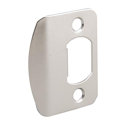 EZ-FLO 57864 Universal Door Strike Plate with Screws, 2-1/4 inch x 1-7/16 inch, Satin Nickel, 2 Pair