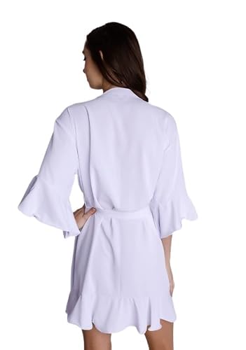Mackleys Matte Satin Ruffle Sleeve Robe #TOP28
