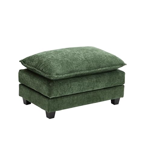 Image of Ihanherry Ottoman for Modular Sectional Cloud Couch, Chenille Deep Seat Sofa for Living Room, Bedroom and Apartment, Green