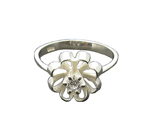 Bague argent sterling 925 et oxydes de zirconium ronds R000821