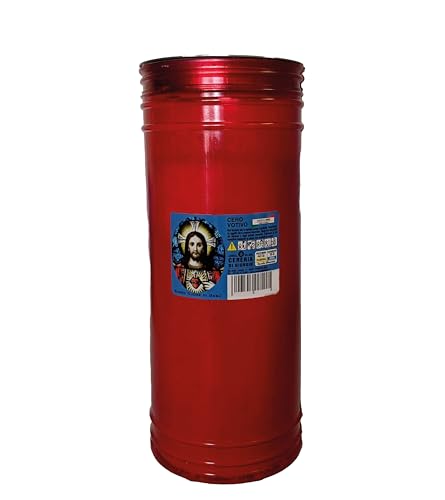 12 Votivkerzen für das Heilige Herz Big Size P100 Farbe Rot - Dauer 10 Tage - 1,2 kg Wachs - Cereria di Giorgio - Vorratspackung