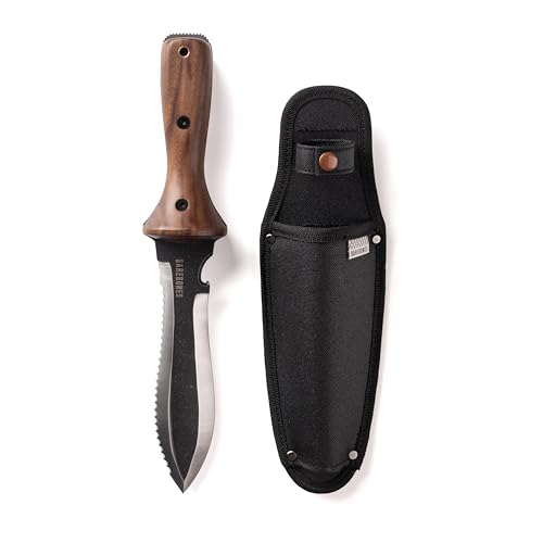 Barebones Hori Hori Ultimate - Garden Knife with Double-Edged Tempered Steel Blade, Walnut Handle, Ambidextrous Use, Japanese Knife Garden Tool for Weeding and Gardening (Tool Only (Ultimate II)