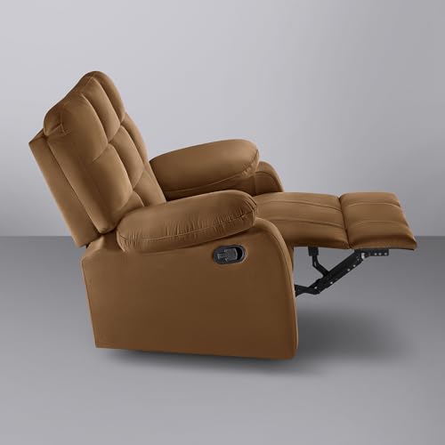Image of Sleepyhead RX5 Designed by Duroflex - Single Seater Fabric Manual Recliner with Durable Spring Support | Stylish Upholstery | Snug Fit for Luxurious Comfort (Mocha Brown)
