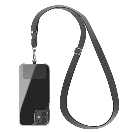 EAZY CASE catena universale per cellulare adatta a tutti gli smartphone, catena da appendere, cover con cordino, catena per smartphone da portare in giro, cinghia per cellulare, Antracite