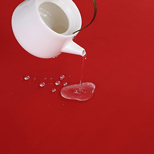 Image of FOLINS&HOME Red Rectangle Tablecloth, 54 x 78 Inch Waterproof Table Cloth | Wrinkle Free Polyester Table Cloths, Spillproof Heavy Duty and Washable Table Cover for Party, Banquet - Rectangular /Oblong