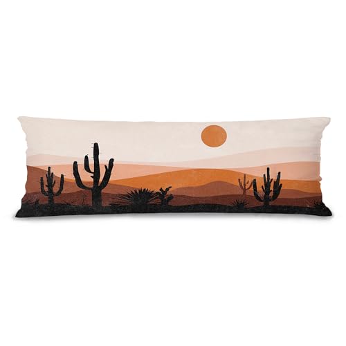 Pleonox Boho Terracotta Sunset Western Body Pillow Cover