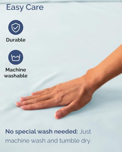 Image of Extra Deep Flex Top Split Head King Fitted Sheet - Hotel Luxury Single Fitted Sheet Only - Easily Fits 18 inch to 24 inch Mattress - Ultra Soft, Wrinkle Free w /Extra Deep Pockets - Ice Blue