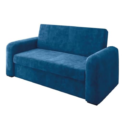 Sofá Cama Versátil 2 Lugares Veludo Selmer (AZUL)