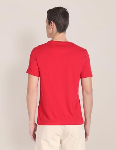 Image of U.S. Polo ASSN. Knitted Slim Fit Cotton T-Shirts for Men - Breathable & Comfortable, Half Sleeves Mens Casual T Shirts