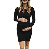 ♛ El color sólido es clásico, pero nunca está desactualizado. El elegante vestido de maternidad es un vestido delgado con una blusa ajustada que muestra tu hermosa protuberancia creciente. El estilo elegante le da un aspecto hermoso.