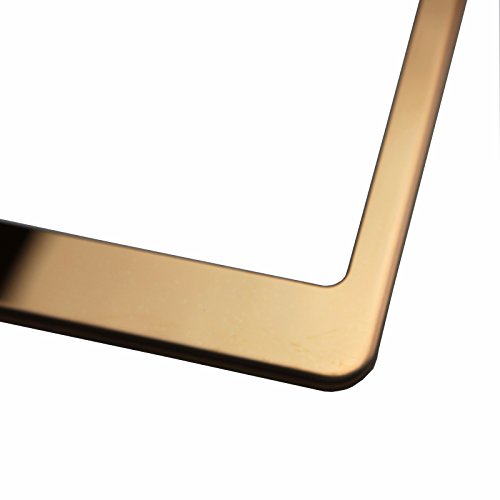 Ka Legend One Rose Gold Chrome T304 Stainless Steel Bottom Cut Out License Plate Frame Holder Front Or Rear Bracket With Aluminum Screw Cap #TOP2