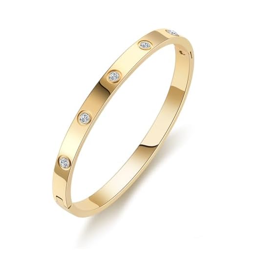 PDWZNBA 18K Gold-Plated Love Friendship Bracelets Trendy Stainless Steel Bangle Jewelry Gifts for Women