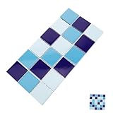 HORIALENCE Mosaikfliesen aus Keramik Nahtlose Blaue Fliesen für Diy Projekte für Pool Küche Badezimmer und Langlebig und Dekorativ und Hellblaue Glanzoberfläche
