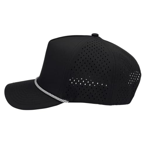 Image of Glendora 5‑Panel High‑Crown Snapback Hat - Lightweight Mesh Back, Flat Brim, Adjustable, Stylish Unisex Hat