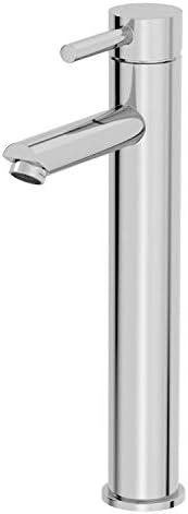 Architeckt Modern Bathroom Round Bath Shower Filler Mixer Tap with Shower Handset and Hose Attachment Brass Deck Mounted Chrome Shower Attachment Mixers