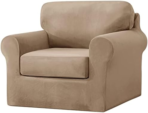 SYLC Sofa Cover with Separate Seat Cushions and Backrests Stretch Velvet Sofa Slipcover Couch Covers Furniture Protector Split Combined (Dark green,Large 4 Seat Set 7 PCS)