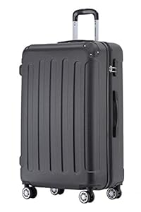 BEIBYE Zwillingsrollen Hardcase Reisekoffer Koffer Trolleys Hartschale in XL-L-M in 14 Farben (Schwarz, Mittler Koffer (66cm))