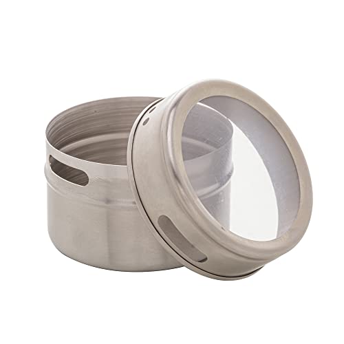 Conjunto 4 Porta Temperos de Aço Inox com Suporte Imantado - Lyor