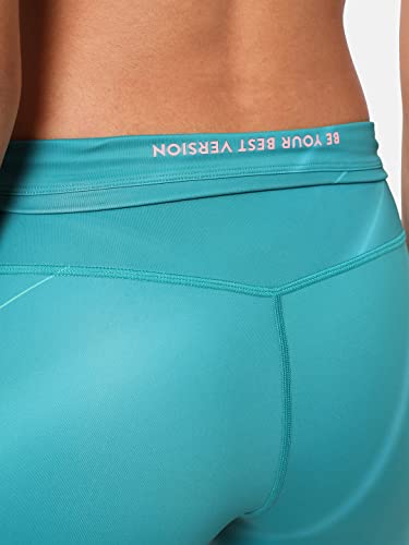 Image of CULT High Waist Running Tights with Side Pocket | Geometric Print | Breathable | Moisture-Wicking | Curved Hem