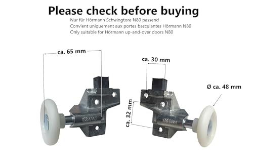Hörmann Laufrolle Rollenhalter Schwingtor N80 1084004 1084003 links rechts SET