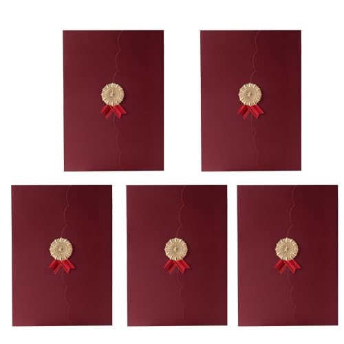 5pcs Couverture de Certificats/Diplôme,A4 Élégantes Pochette de Diplôme Trois Volets Pliable Porte-Certificats Etuis Protection pour Document Fichiers...