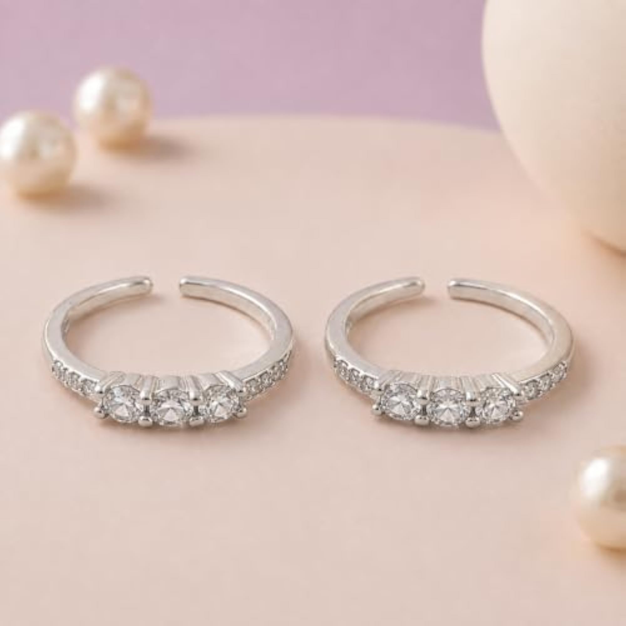 Women's 925 Silver Ahaana Toe Ring with Certificate