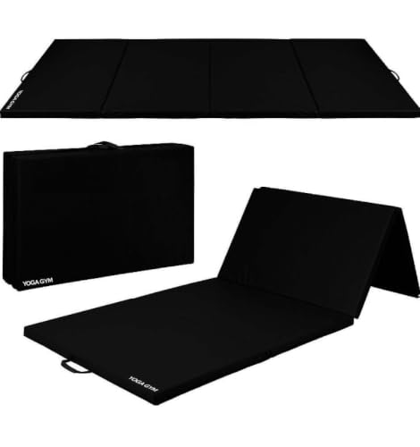 Image of Redant Exercise Yoga Mat Gymnastics Training Tumbling High Destiny Foam Foldable 72 x 24x 12 mm Foldable Traveling mat Yoga Mat for Men & Women 12 MM Thick Mat (Black)
