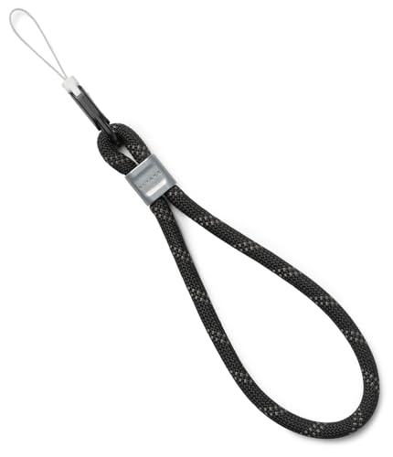 Ringke Rope Hand Strap, Cordón Cuerda Universal, Correa Ajustable de Muñeca de Mano Diseñado para Teléfonos Móviles, Cámaras, Auriculares y Llaves de Coche - Black