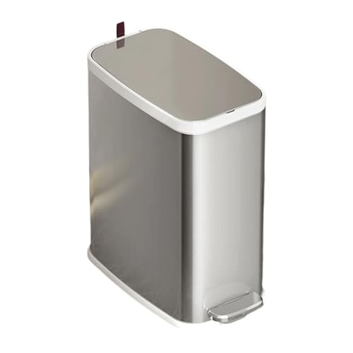 Poubelle à fermeture silencieuse avec pédale à fermeture lente en inox